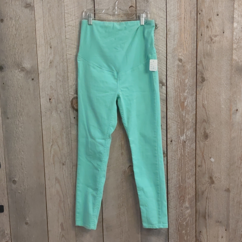 H&M Mama maternity mint teal skinny jeans 6